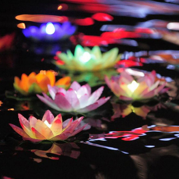 Colorful LED Changed Floating Flower Lamps Water Swimming Pool Wishing  Light | Wish