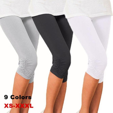 Women Cropped 3/4 Leggings Stretch Tights Shorts Pants Casaul Slim Capri Pants Candy Color Capris