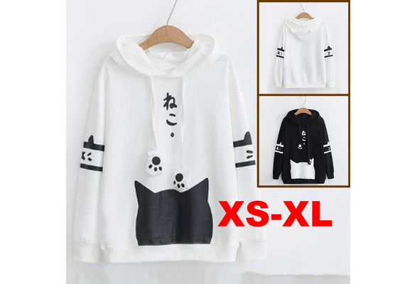 cute anime girl cat moletom com capuz
