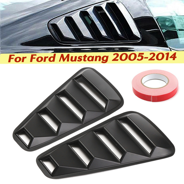 Black Car Window Louvers,Black ABS 1 Pair Side Window Scoop Cover Vent for Ford Mustang 2005-2014 
