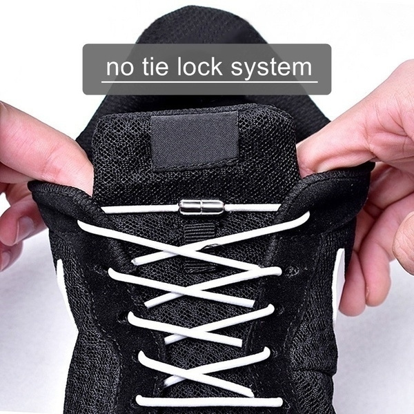 Elastic Locking Shoelaces Round No Tie Shoe Laces Kids Adult Quick Lazy Sneakers  Shoelace Strings