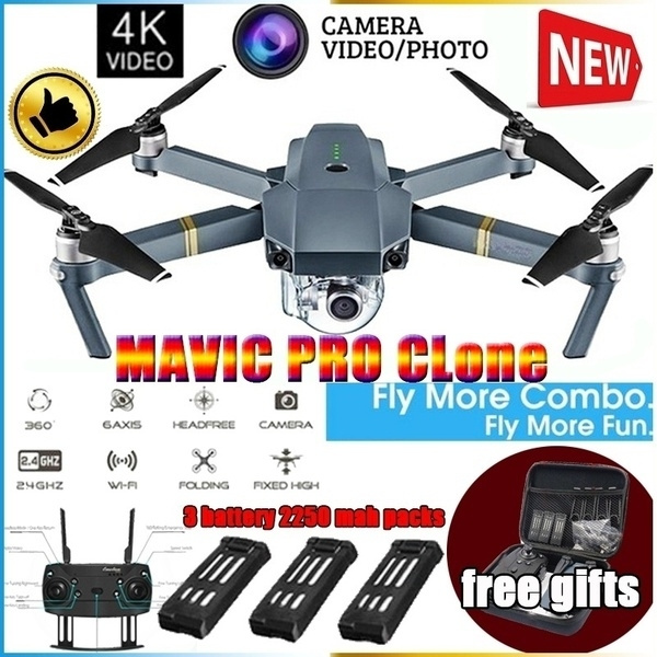 DJI Mavic Pro Clone Drone 2.4G Wifi FPV 4K HD Camera Foldable RC Quadcopter C~ 