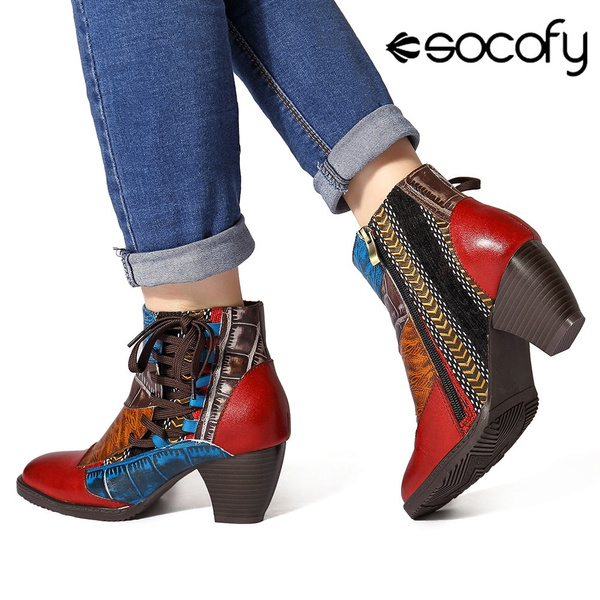 socofy bohemian ankle boots