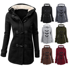 hooded, women coat, wool coat, Long Coat