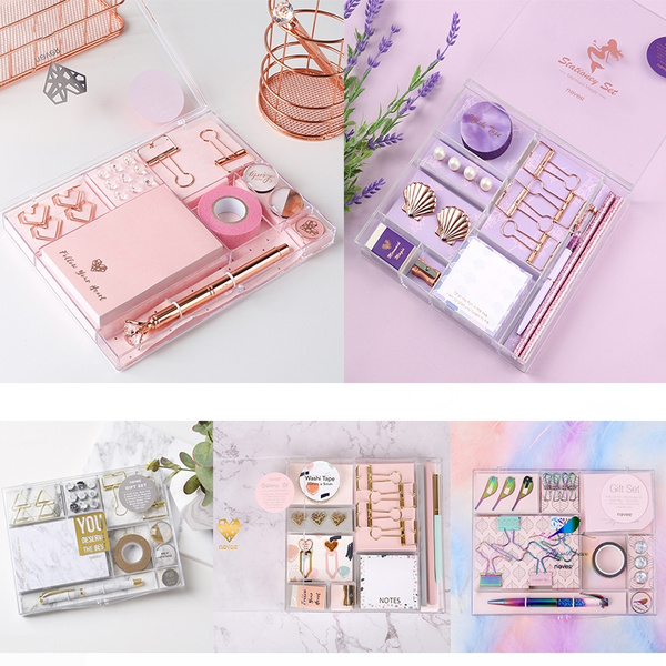 Stationery Sets Paper Clips Binder Clip Paper Clip Memo Pad Pencil Bookmark  Business Gift Supplies Office Accessories Korean Stationery 5 Styles  WM19-07-0027