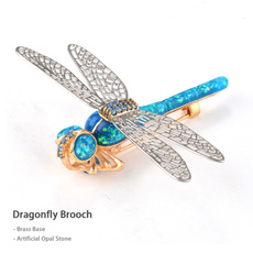 Antique, dragon fly, Fashion Accessory, opalstonebrooch