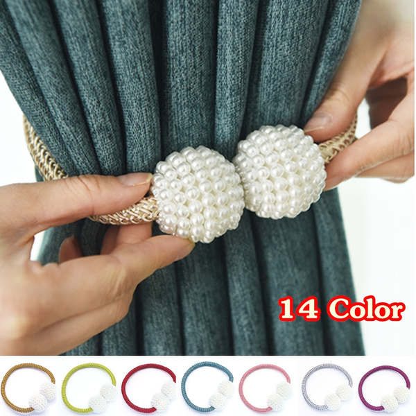 Pearl Magnetic Curtain Clip Holders Tieback Buckle Clips Home Décor Accessories 