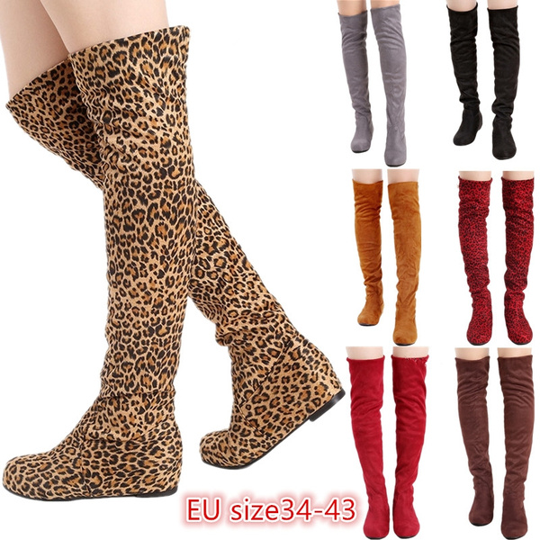 Leopard Women Boots Ladies Fashion 
