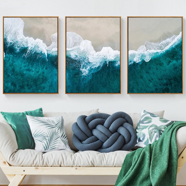 3Pcs Blue Sea Canvas Wall Art Ocean Pictures For Home Bedroom Living Room Decor 3Pcs Blue Sea Canvas Wall Art Ocean Pictures For Home Bedroom Living Room Decor