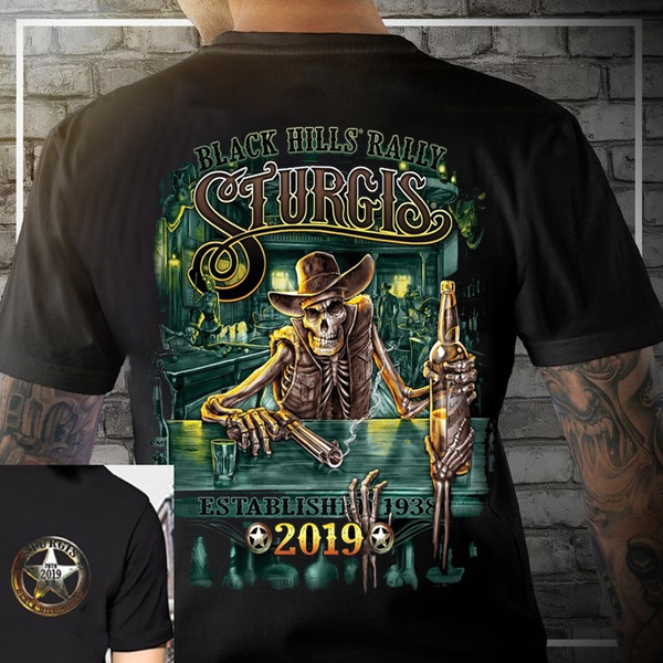 Official 2019 Sturgis Motorcycle Rally #1 Design Wild West T-Shirt BLACK Extra Extra Large 