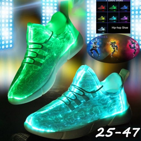 Luminous Shoes New Led Fiber Optic Shoes for Girls Boys Men Women USB ...