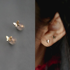 butterfly, cute, Moda masculina, gold plated earrings