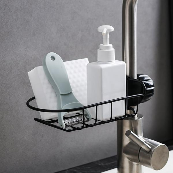 Scarico del Lavandino Organizzatore Stoccaggio Cremagliera con Ventosa Titolare sospeso Cucina Bagno per Spugne e Spazzole Azzurro Scarico del Lavandino Organizzatore Stoccaggio Cremagliera con Ventosa Titolare sospeso Cucina Bagno per Spugne e Spazzole Azzurro