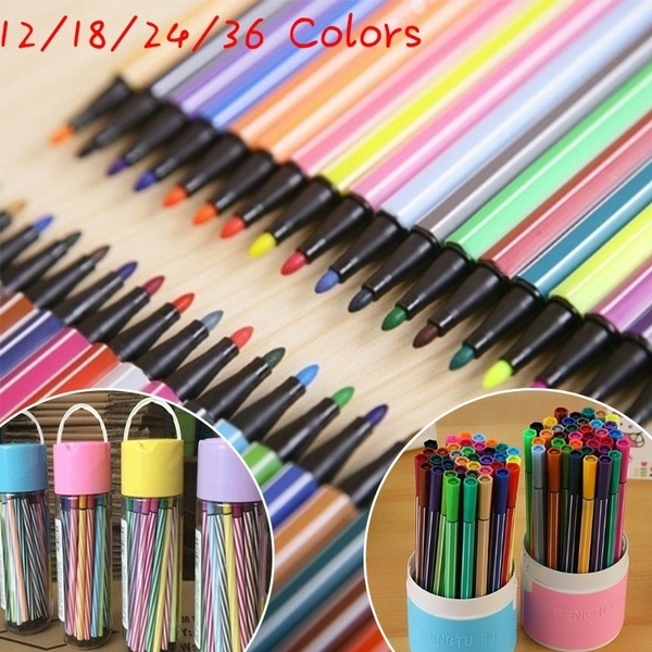 Marker Set 12/18/24/36 Colors Water Color Pen Painting Pencils Pen Brush  Markers For Kids Art Supplies School Washable