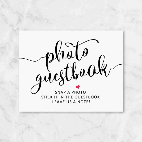 Photo Guestbook Sign, Wedding Sign, Reception Sign, Ceremony Sign ...