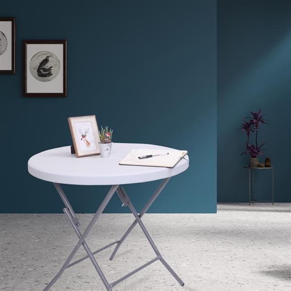 New 32 Inch Round Folding Table Outdoor Utility White Wish New 32 Inch Round Folding Table Outdoor, Round Utility Table
