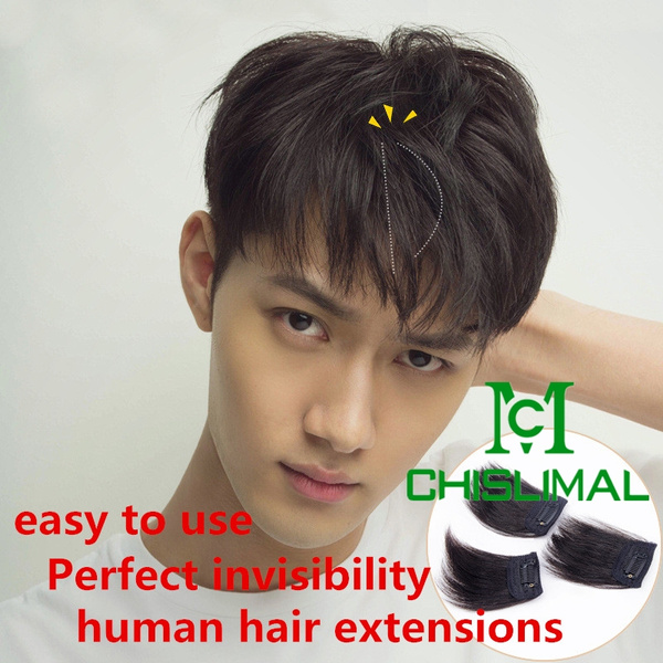 Mini Human Hair Invisible Clips in Hair Extensions for Men | Wish