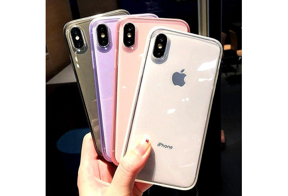Transparent Candy Color Phone Case For Ipone 12 Case For Iphone 11 Pro Max Xr Xs Max 7 8 6 6s Plus X Se2 12 Pro Max Case Anti Knock Clear Soft Tpu Silicone Back Cover Wish