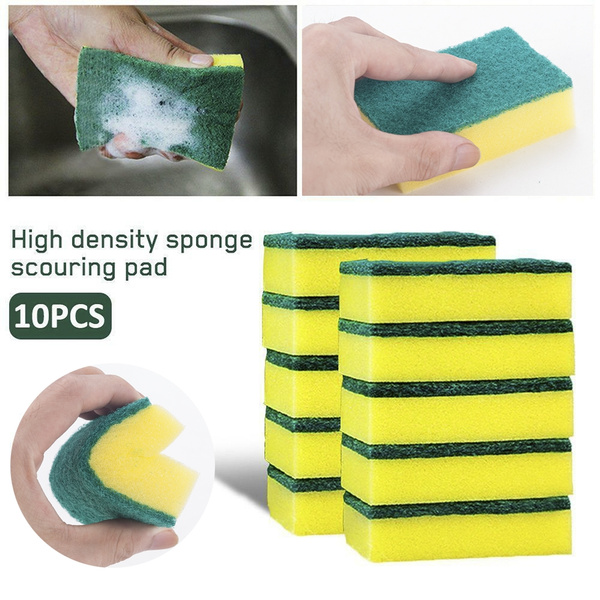 10PCS Sponge Cleaning Dish Washing Catering Scouring Pads Kitchen 
