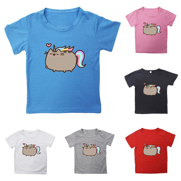 Short Sleeve Tees Baby Pusheen Cat Tops 