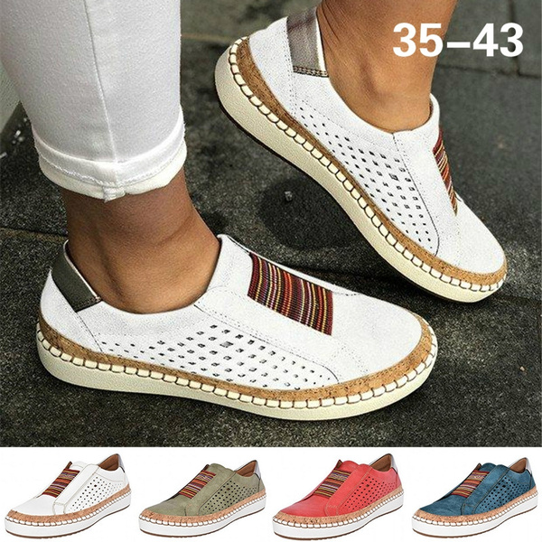 Mocasines de cuero Zapatos casuales Zapatillas de deporte sin cordones para  Mujer Mocasines cómodos Zapatos planos de Mujer Tenis Feminino Zapatos De  Mujer | Wish