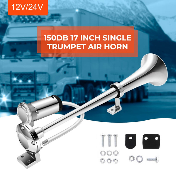 Universal 17inch Single Trumpet Car Air Horn 12V Compressor 150DB