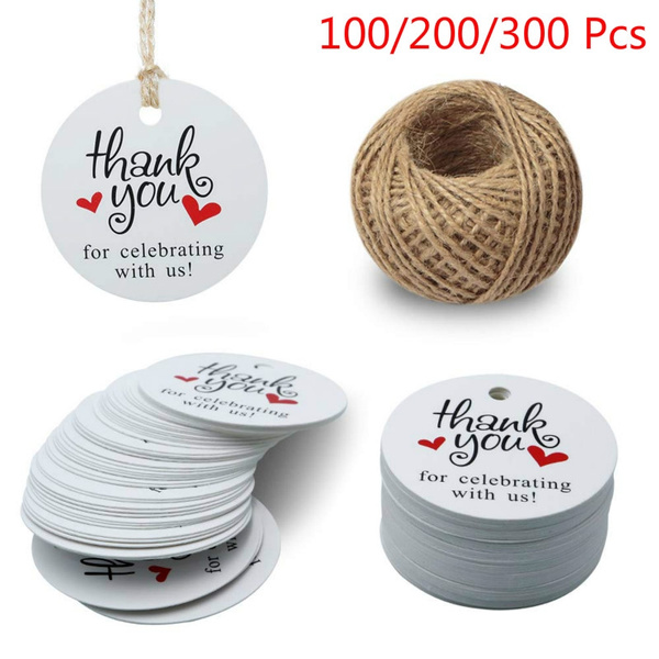 1 inch Round White Tags,Paper Tags,100/200/300 Pcs Thank You for ...