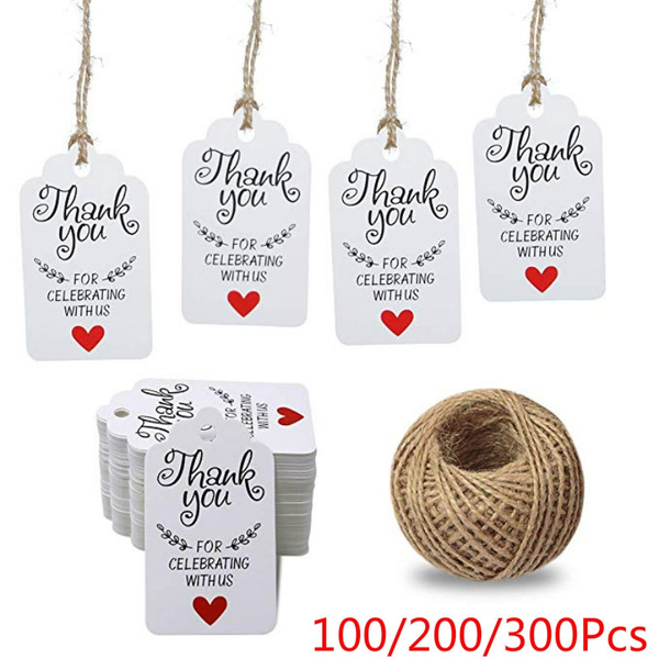 100/200/300Pcs Thank You for Celebrating with Us Tags 5cm X 3cm Paper ...