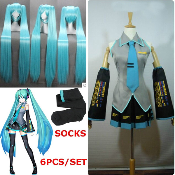 Hatsune Miku Vocaloid Anime Dress Costume Set For Anime Cosplay Party Suits 