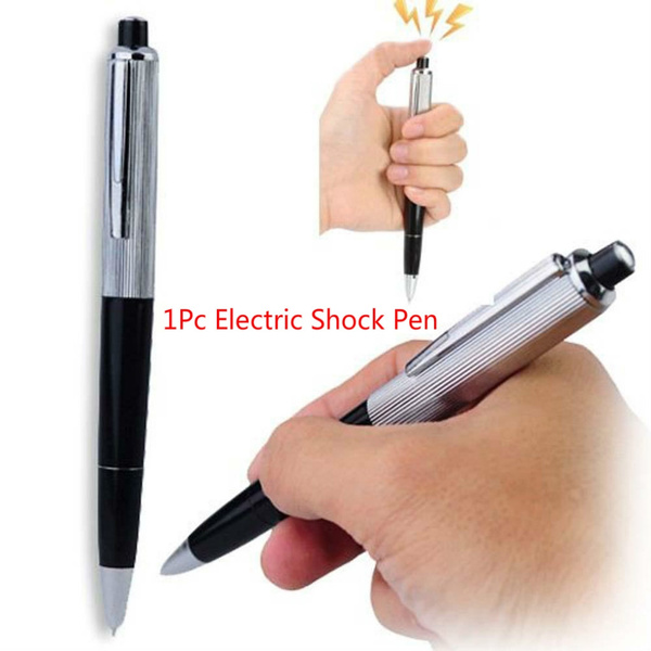 Shocking Electric Shock Novelty Metal Pen Prank Trick Joke Toy Gift Buzzed