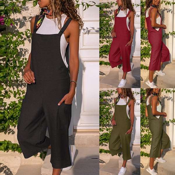 loose cotton dungarees
