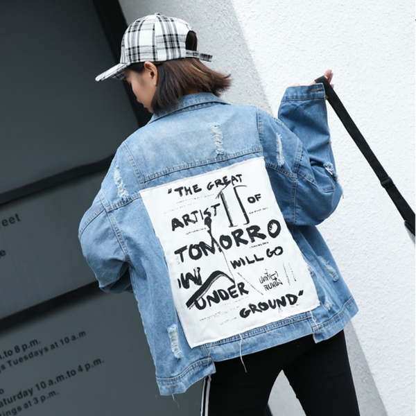 Denim Jackets | Punk Color Block Denim Jacket With Back Print - Reason  Clothing Mens » Giulia Sollai
