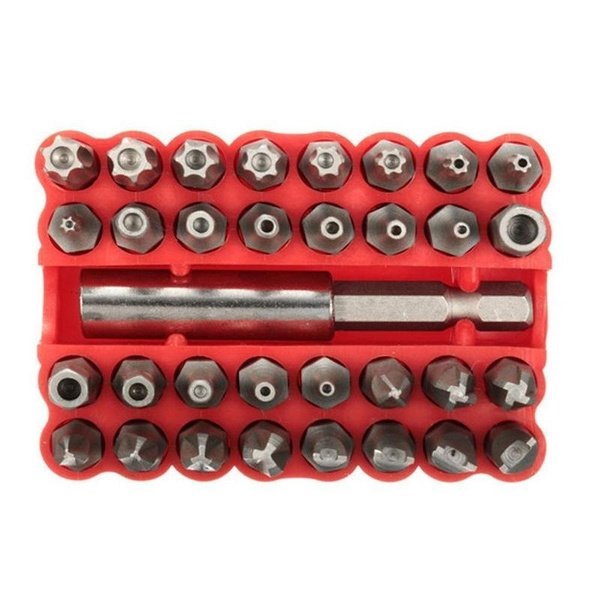 33pcs Security Bit Set Tamper Proof Torx Spanner Screwdriver Star Hex ...