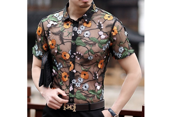 Flower Lace Shirt Embroidery See 