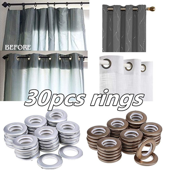 50Pcs Round Curtain Eyelet Ring Clips Grommet For Curtain Accessories shan