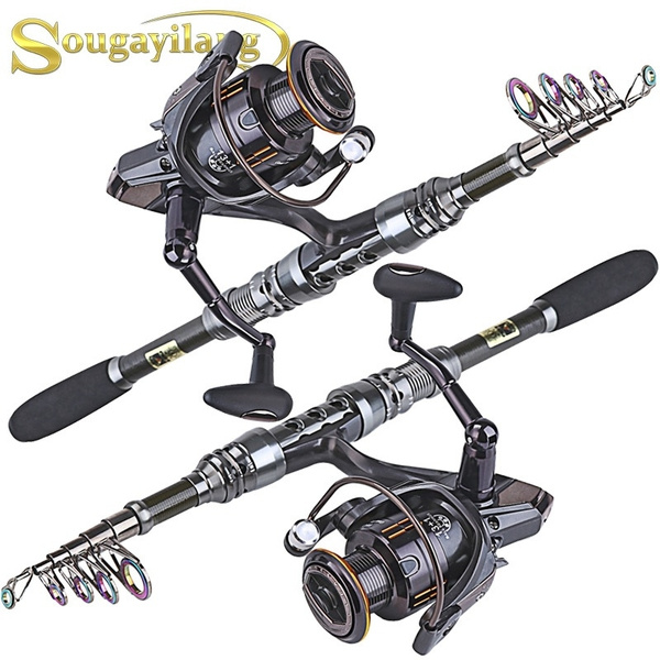 Sougayilang Fishing Rod and Reel Combos Set 1.8-3.3m Carbon Fiber