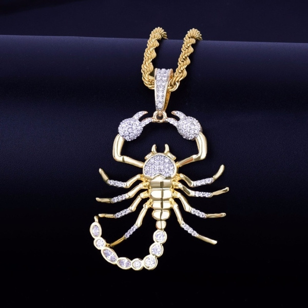 Necklace Gold Plated Charm Pendant Scorpio - Temu