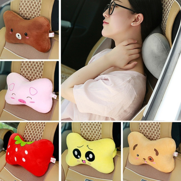 Cartoon Car Neck Pillow Car Headrest Pillow Soft Car Seat Pillow