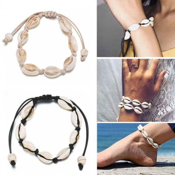 Bohemian Natural Cowrie Beads Shell Anklet Bracelet Handmade Beach Foot Jewelry