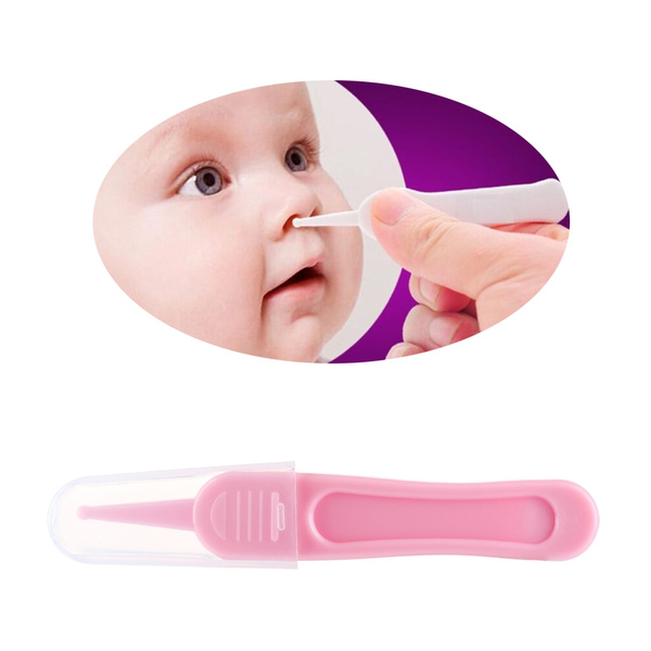 Nose Picker with Storage Box Round-Head Baby Ear Ear/Nose Navel Cleaner  Clip Tool