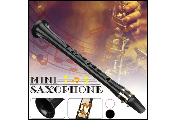 Black & White Mini Saxophone Portable Little Sax Saxophone 11 Holes Mini  Alto Saxophone with Carrying Bag Woodwind Instrument Creative Music  Training Toys