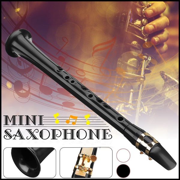 Black & White Mini Saxophone Portable Little Sax Saxophone 11 Holes Mini  Alto Saxophone with Carrying Bag Woodwind Instrument Creative Music  Training Toys