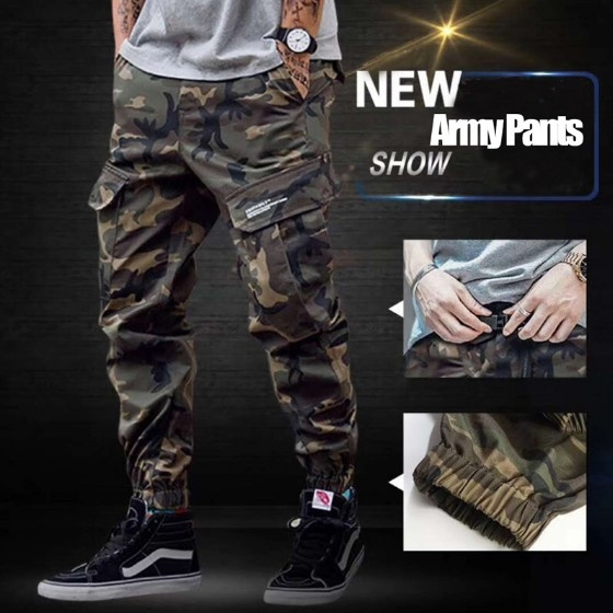 Fashion Classic Army Pants High Street Cotton Jeans Men Jogger Pants Brand  Designer Big Pocket Military