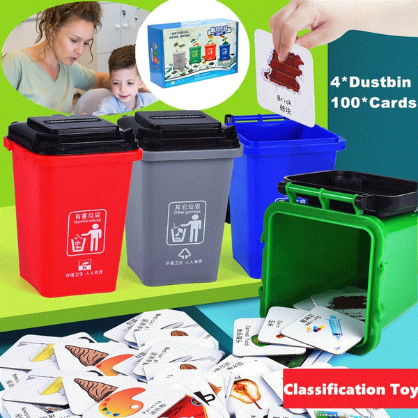 CALEST 4Pcs Mini Trash Can Toy, with 100pcs Recycle Sorting Cards, Garbage  Truck's Trash Cans, The Mini Trash can Model can simulate Garbage  Classification,Mini Curbside Vehicle Garbage Bin Trashcan - Yahoo Shopping