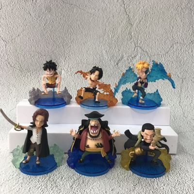Hot Anime One Piece Q Posket Action Figure Set Luffy Ace Teach Pvc Toys Collection Wish