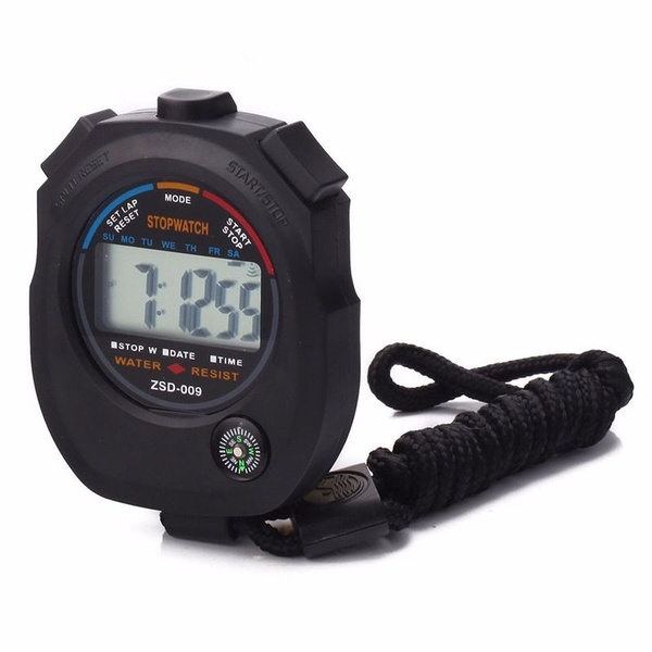 Digital LCD Stopwatch Chronograph Timer Counter Sports Alarm Water-Resistant