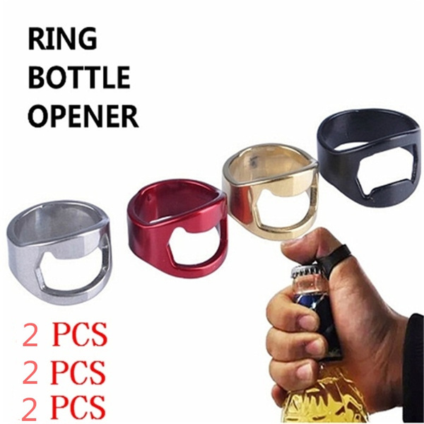 Stainless Steel Ring Beer Bottle Opener Multifunction Kitchen Bar Tool Supplies 