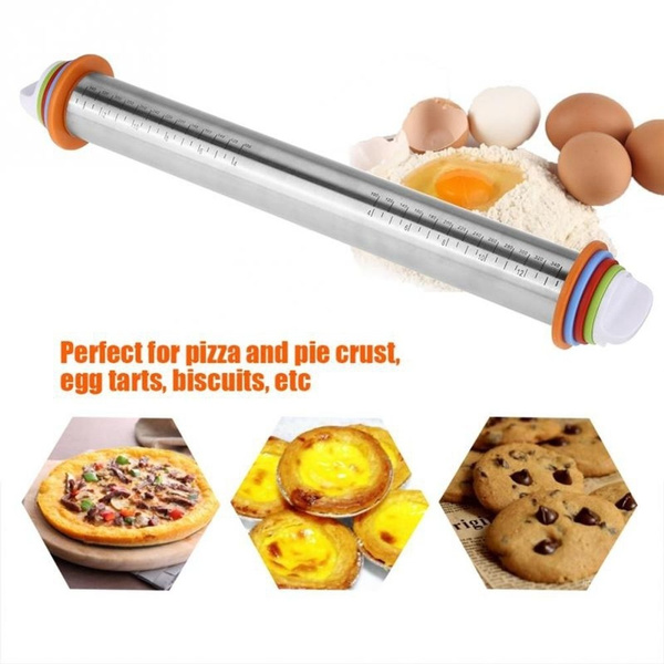 Non-Stick Removable Rings Mat Dough Roller Bakeware Rolling Pin Baking Tools 