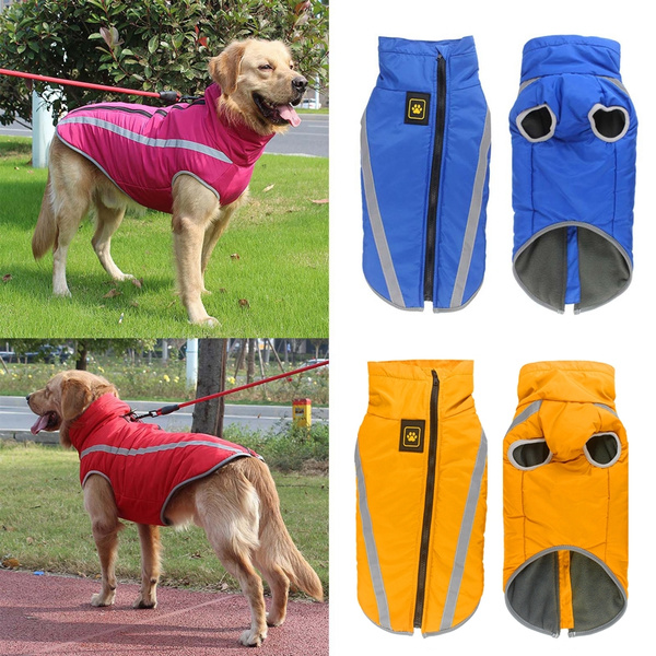 Waterproof Dog Clothes For Large Dogs Winter Warm Big Jackets Padded Fleece Pet Coat Safety Reflective Design Clothing Wish Dog Jackets Padded Fleece Pet Coat, Winter Coats For Giant Breed Dogs