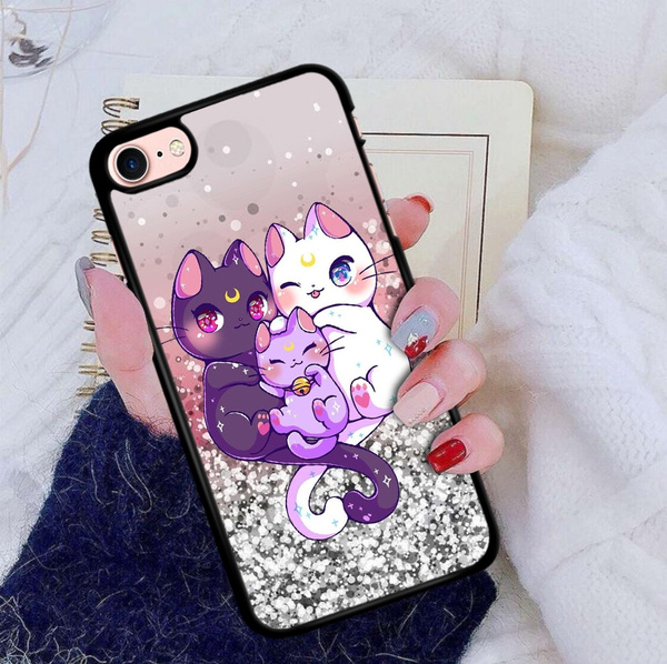 Cute Luna Sailor Moon Hard Protective Mobile Cell Phone Shell Case for  Samsung Galaxy A50 S8 S9 A40 A20 A30 A70 M10 M20 M30 J4 J6 A8 S10 A6 Plus  A9 A7